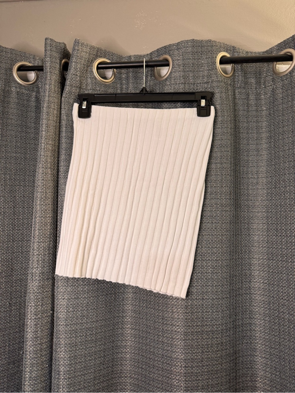 Cotton Citizen Cream Ribbed Knit Mini Skirt